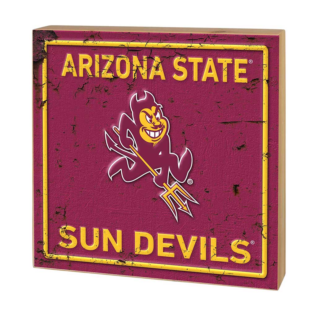 5x5 Block Faux Rusted Tin Arizona State Sun Devils