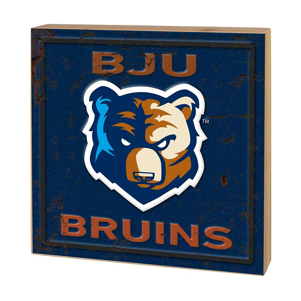5x5 Block Faux Rusted Tin Bob Jones University Bruins