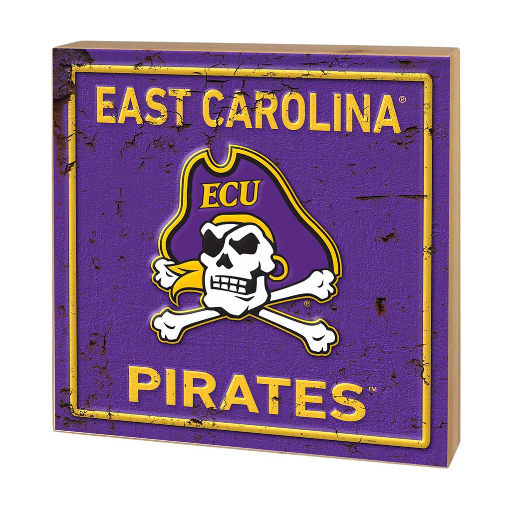5x5 Block Faux Rusted Tin East Carolina Pirates