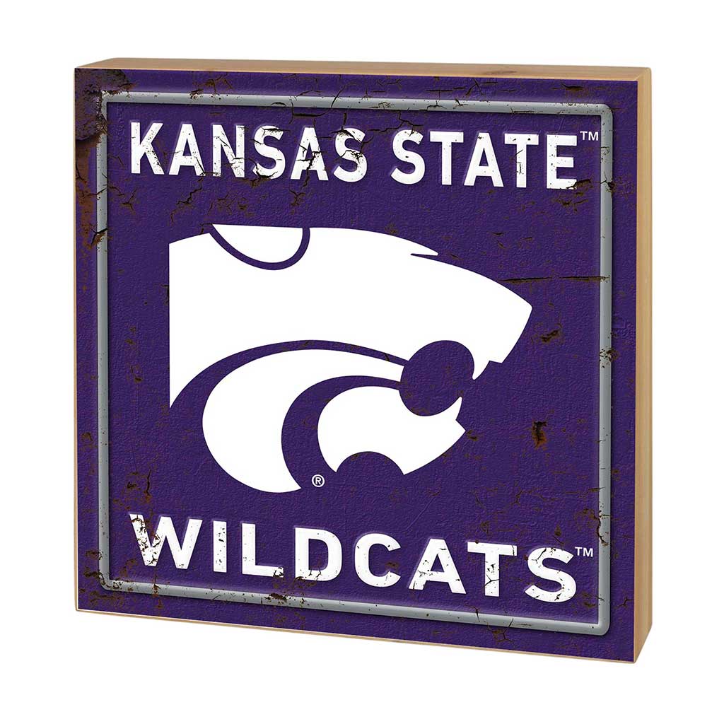 5x5 Block Faux Rusted Tin Kansas State Wildcats