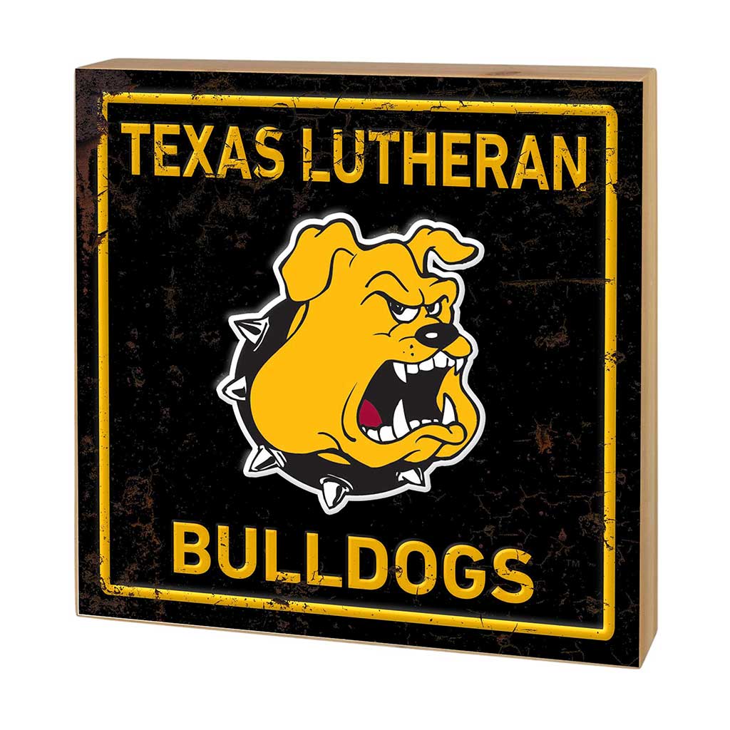 5x5 Block Faux Rusted Tin Texas Lutheran Bulldogs