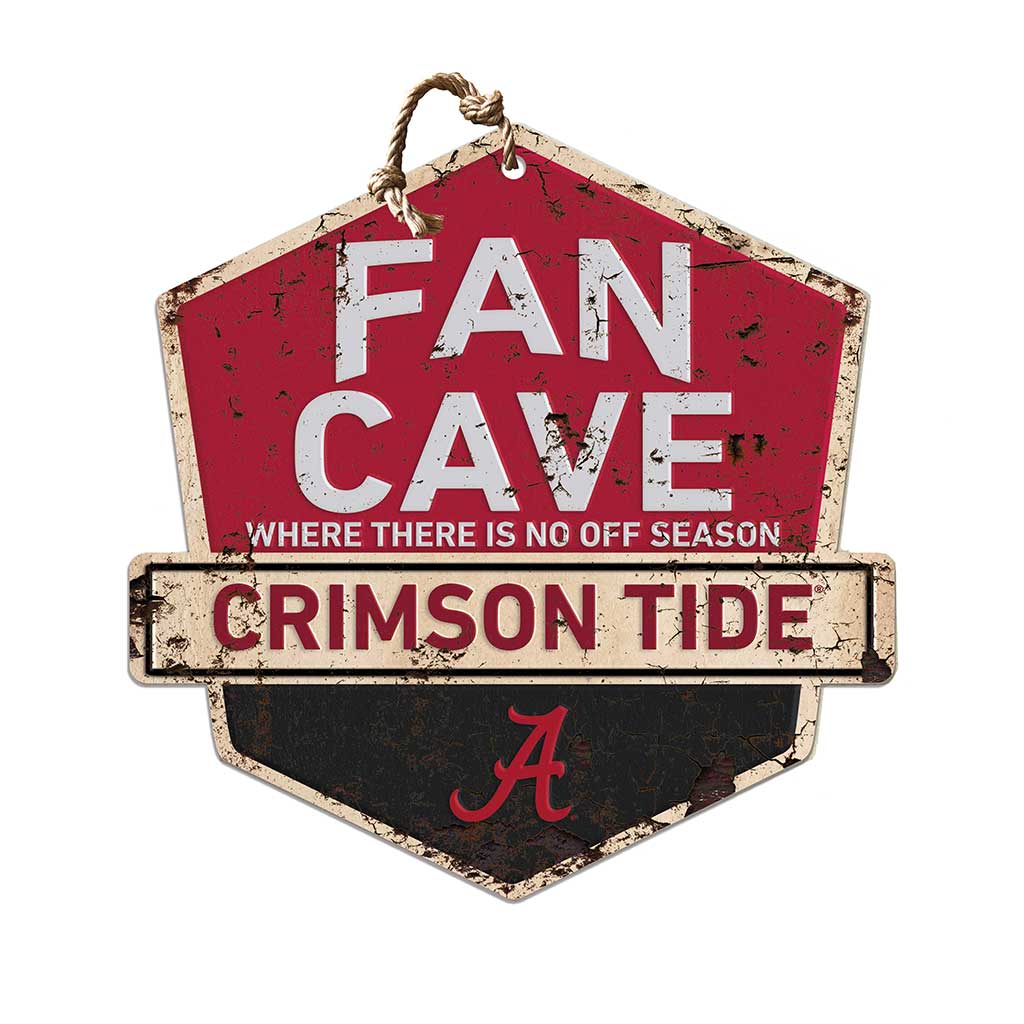 Rustic Badge Fan Cave Sign Alabama Crimson Tide