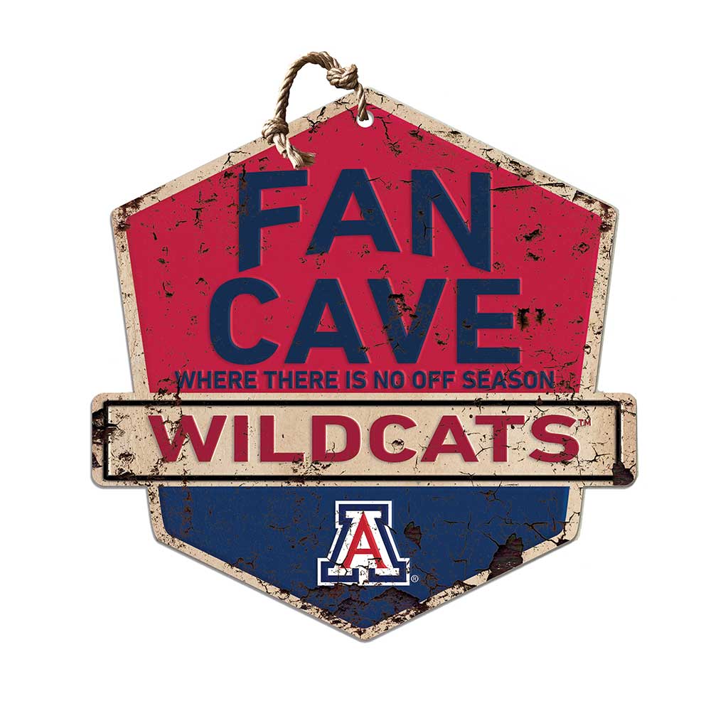 Rustic Badge Fan Cave Sign Arizona Wildcats