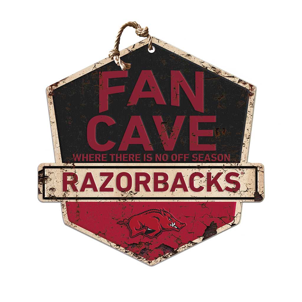 Rustic Badge Fan Cave Sign Arkansas Razorbacks