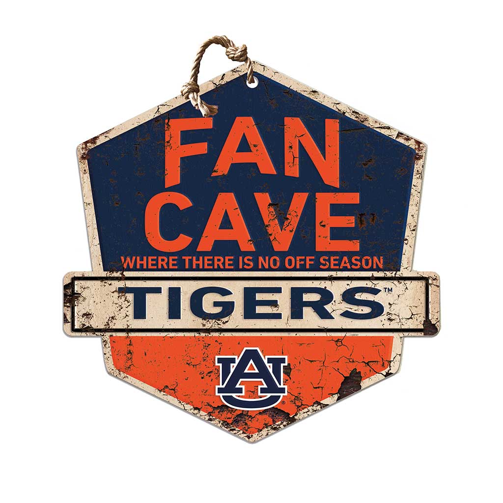 Rustic Badge Fan Cave Sign Auburn Tigers