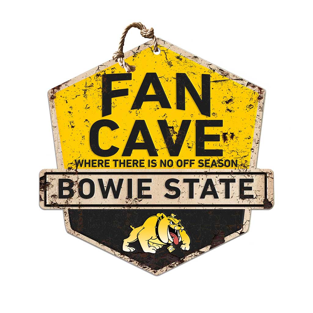 Rustic Badge Fan Cave Sign Bowie State Bulldogs