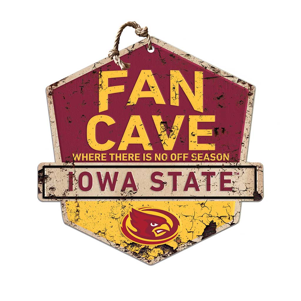 Rustic Badge Fan Cave Sign Iowa State Cyclones