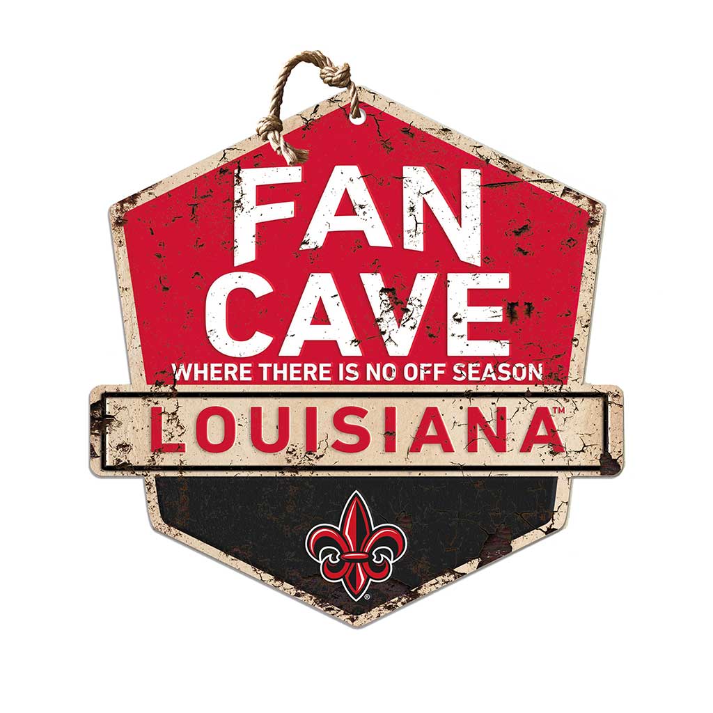 Rustic Badge Fan Cave Sign Louisiana State Lafayette Ragin Cajuns