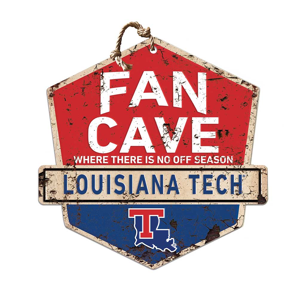 Rustic Badge Fan Cave Sign Louisiana Tech Bulldogs