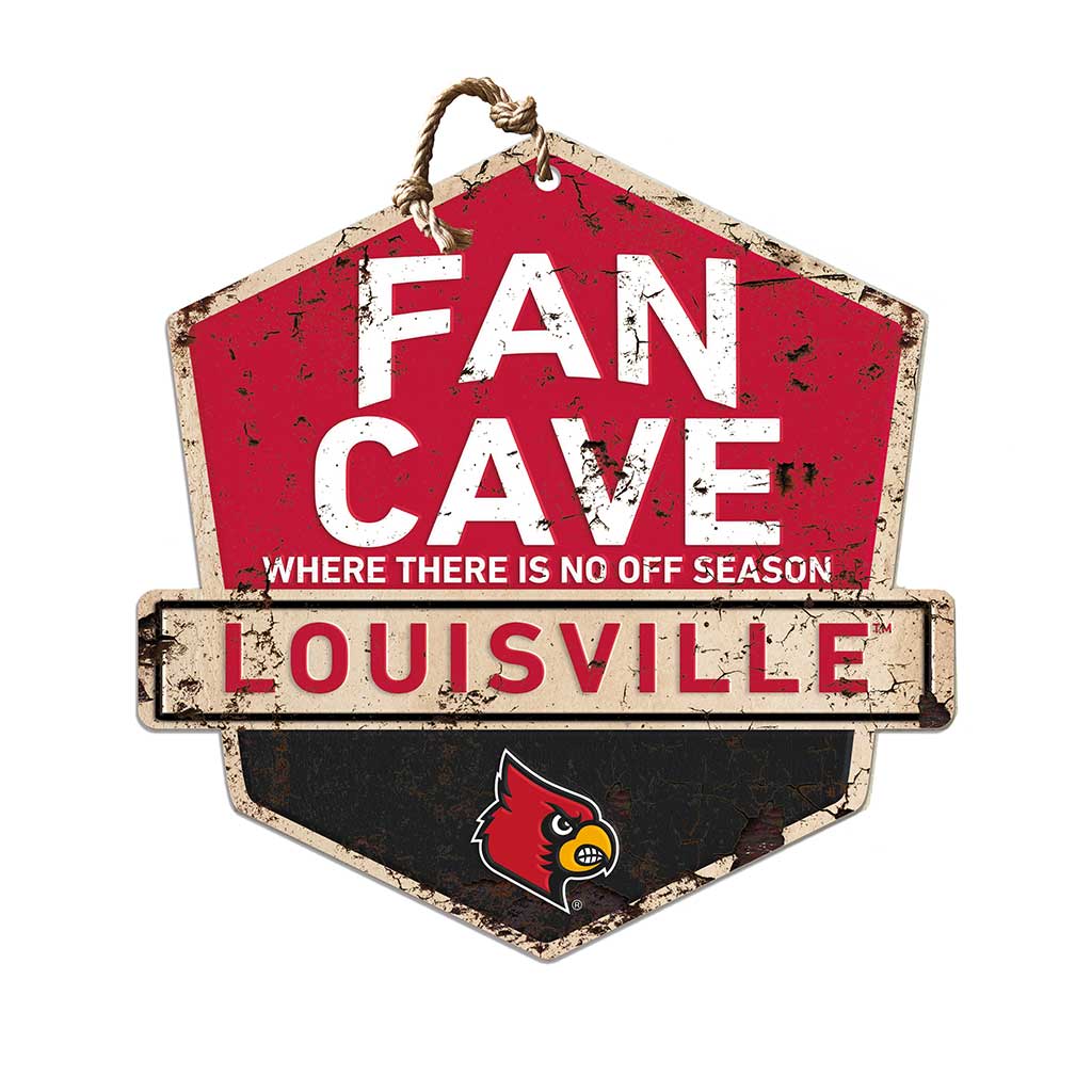 Rustic Badge Fan Cave Sign Louisville Cardinals