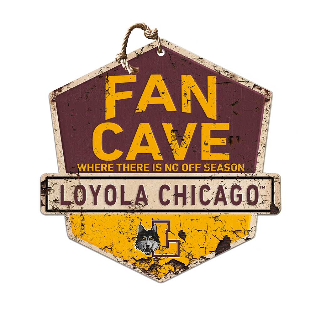 Rustic Badge Fan Cave Sign Loyola Chicago Ramblers