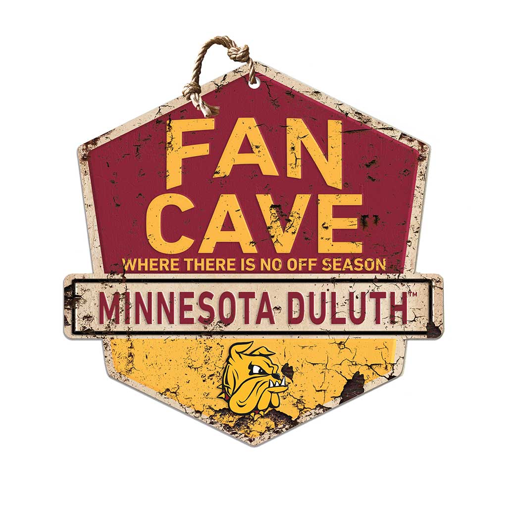 Rustic Badge Fan Cave Sign Minnesota (Duluth) Bulldogs