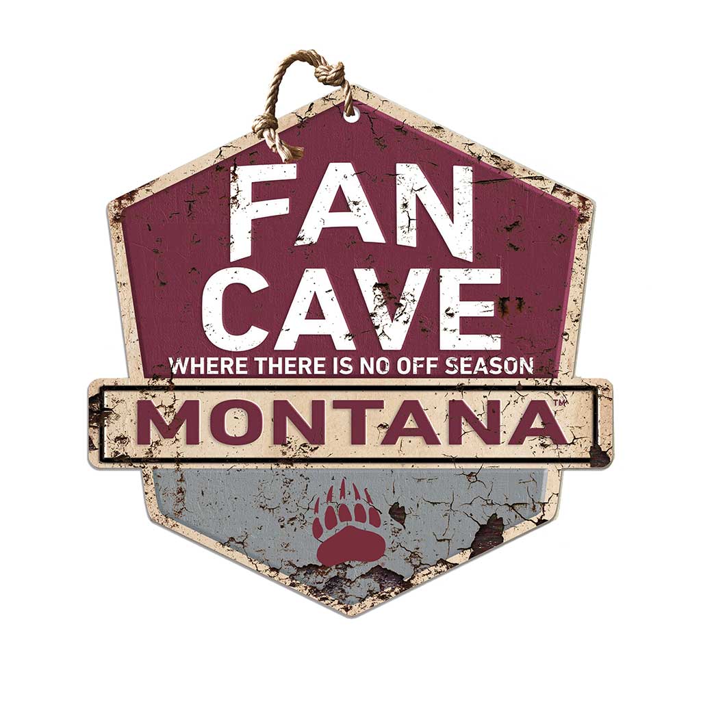 Rustic Badge Fan Cave Sign Montana Grizzlies