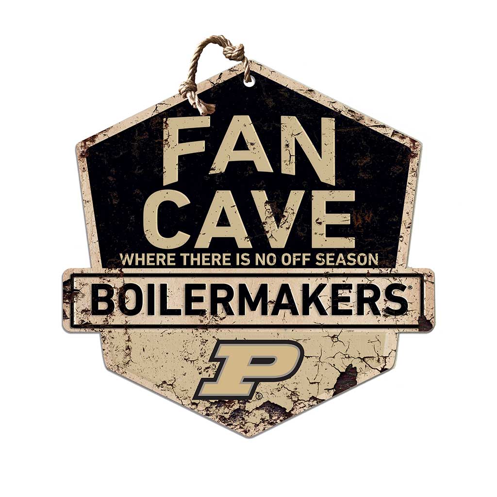 Rustic Badge Fan Cave Sign Purdue Boilermakers