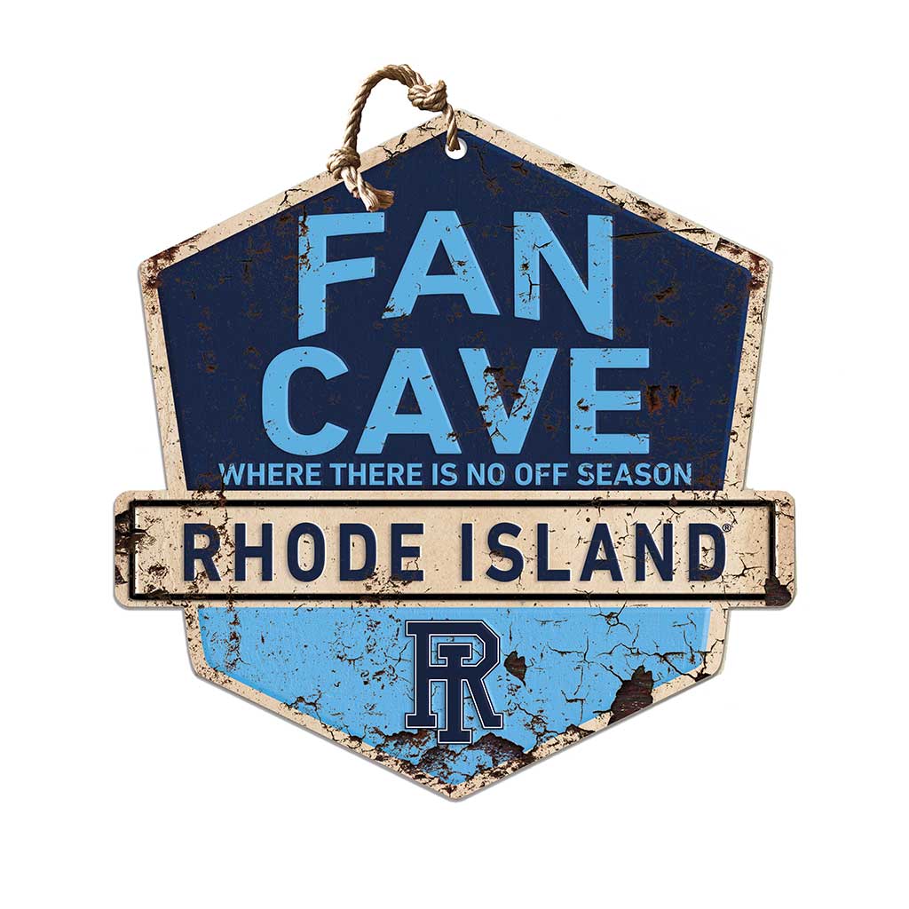 Rustic Badge Fan Cave Sign Rhode Island Rams
