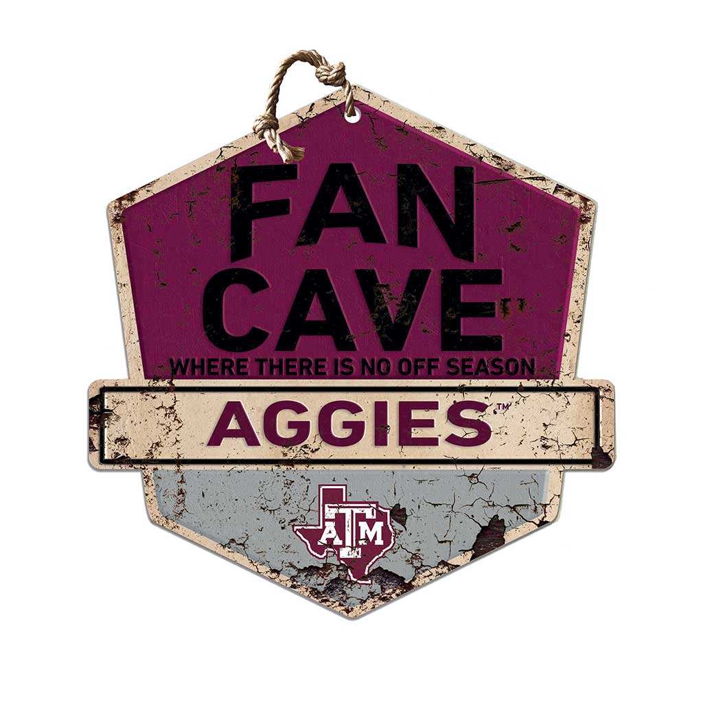 Rustic Badge Fan Cave Sign Texas A&M Aggies