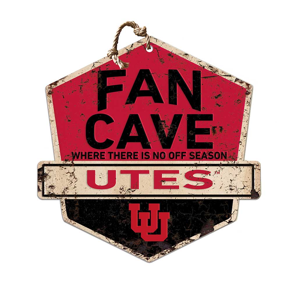 Rustic Badge Fan Cave Sign Utah Running Utes