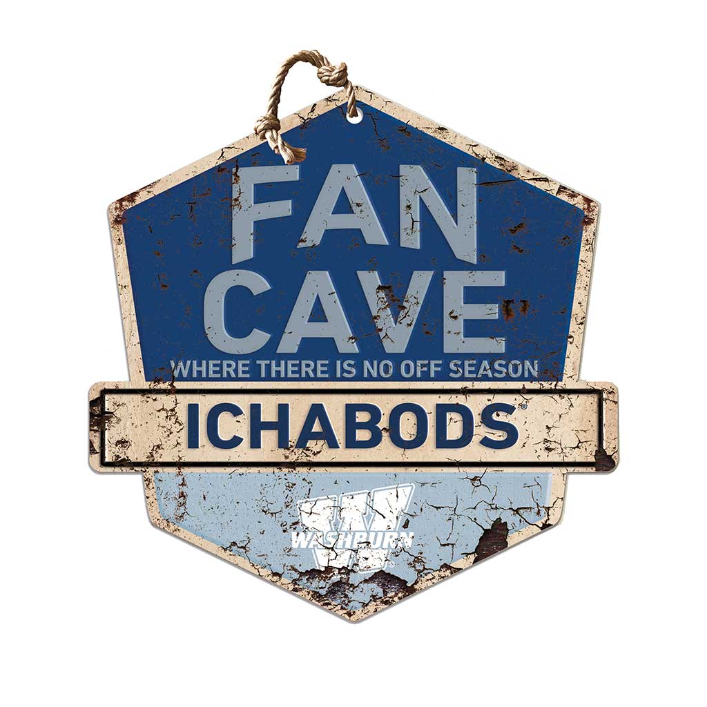 Rustic Badge Fan Cave Sign Washburn Ichabods