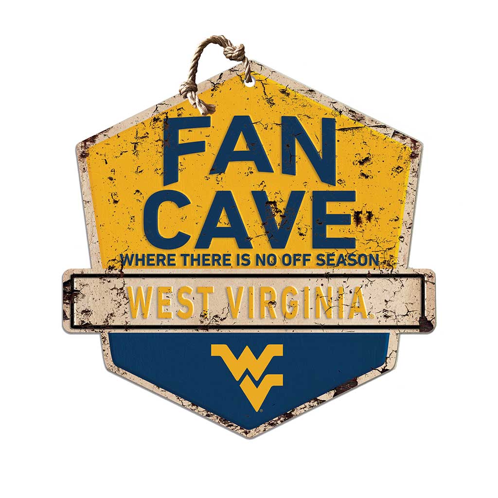 Rustic Badge Fan Cave Sign West Virginia Mountaineers