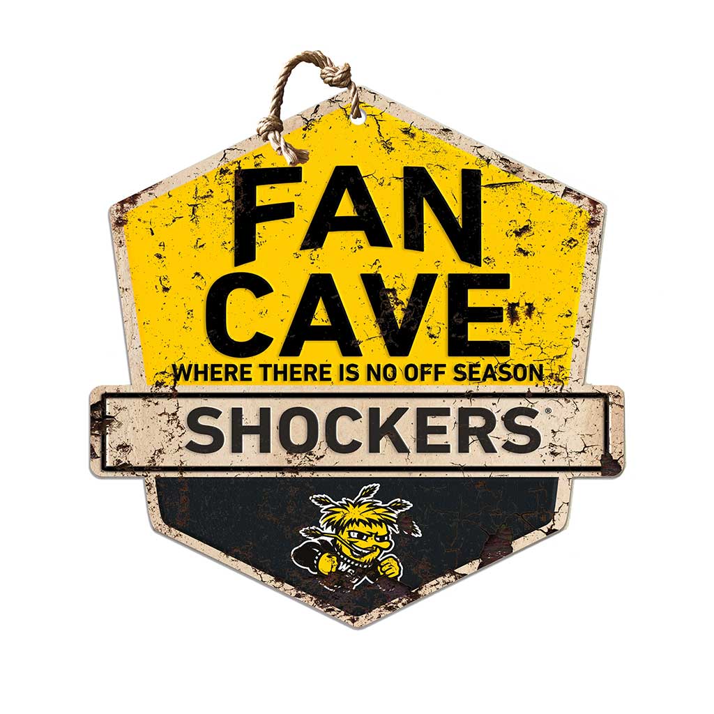 Rustic Badge Fan Cave Sign Wichita State Shockers
