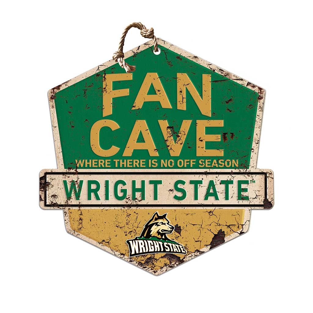 Rustic Badge Fan Cave Sign Wright State University Raiders