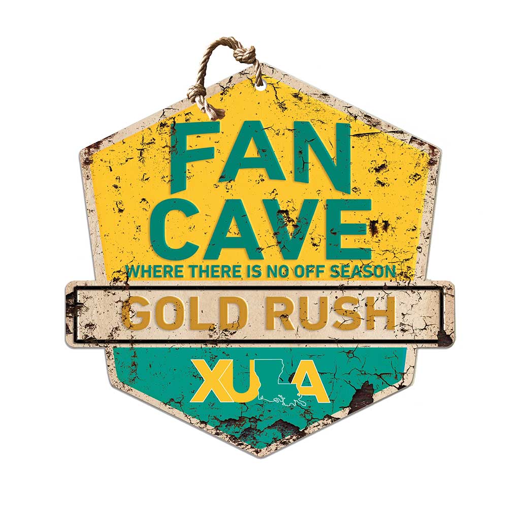 Rustic Badge Fan Cave Sign Xavier University of Louisiana Gold Rush