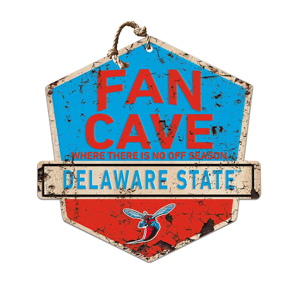 Rustic Badge Fan Cave Sign Delaware State Hornets