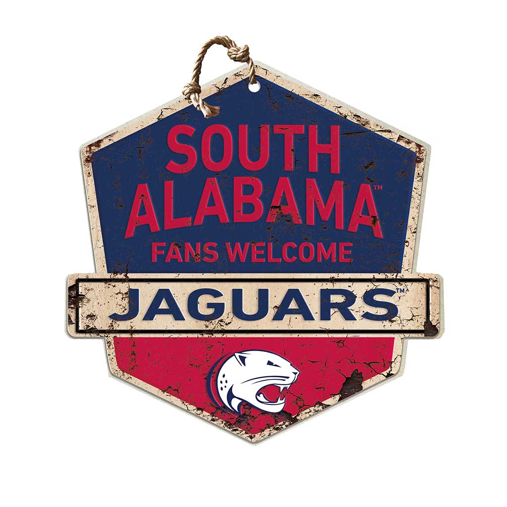Rustic Badge Fans Welcome Sign University of Southern Alabama Jaguars