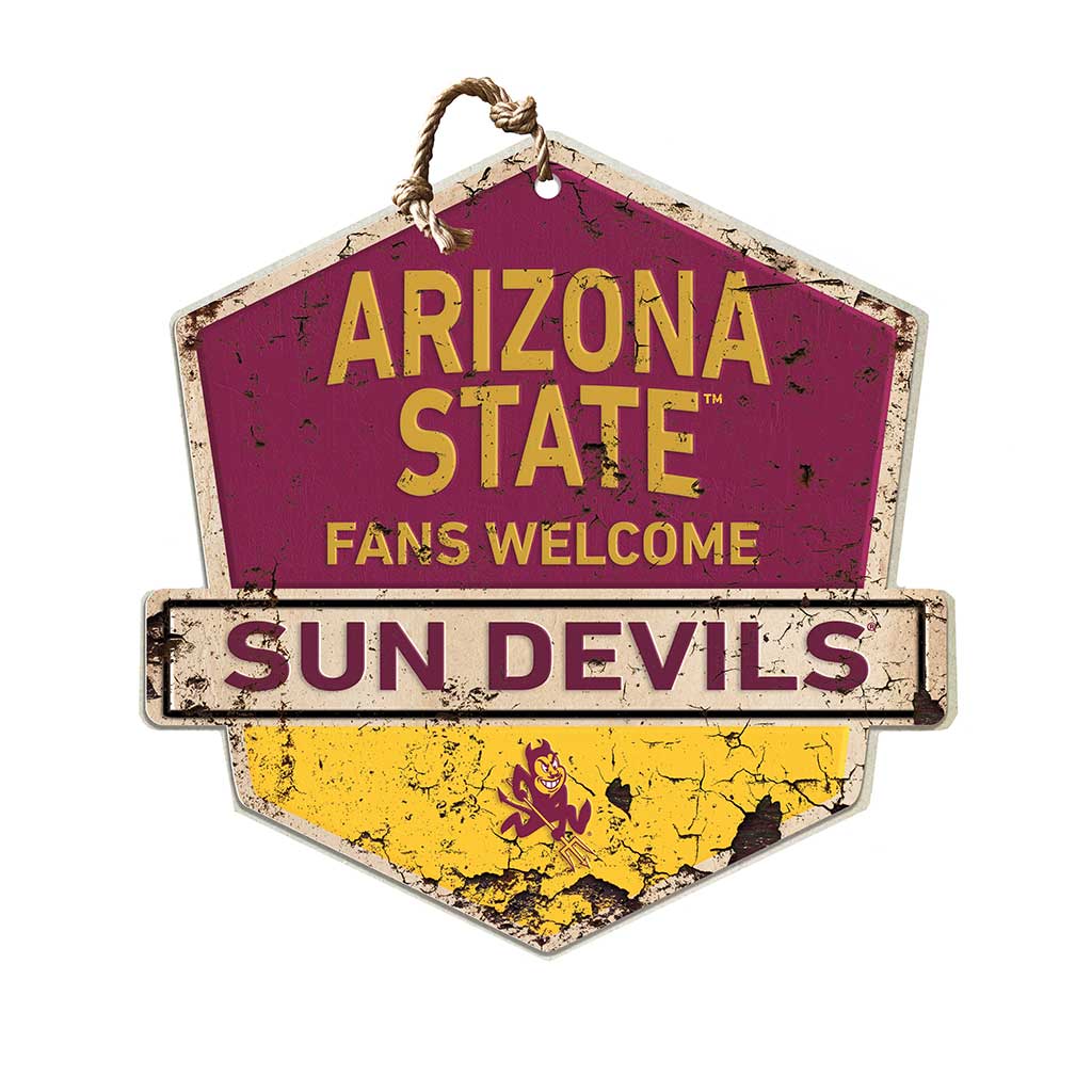 Rustic Badge Fans Welcome Sign Arizona State Sun Devils
