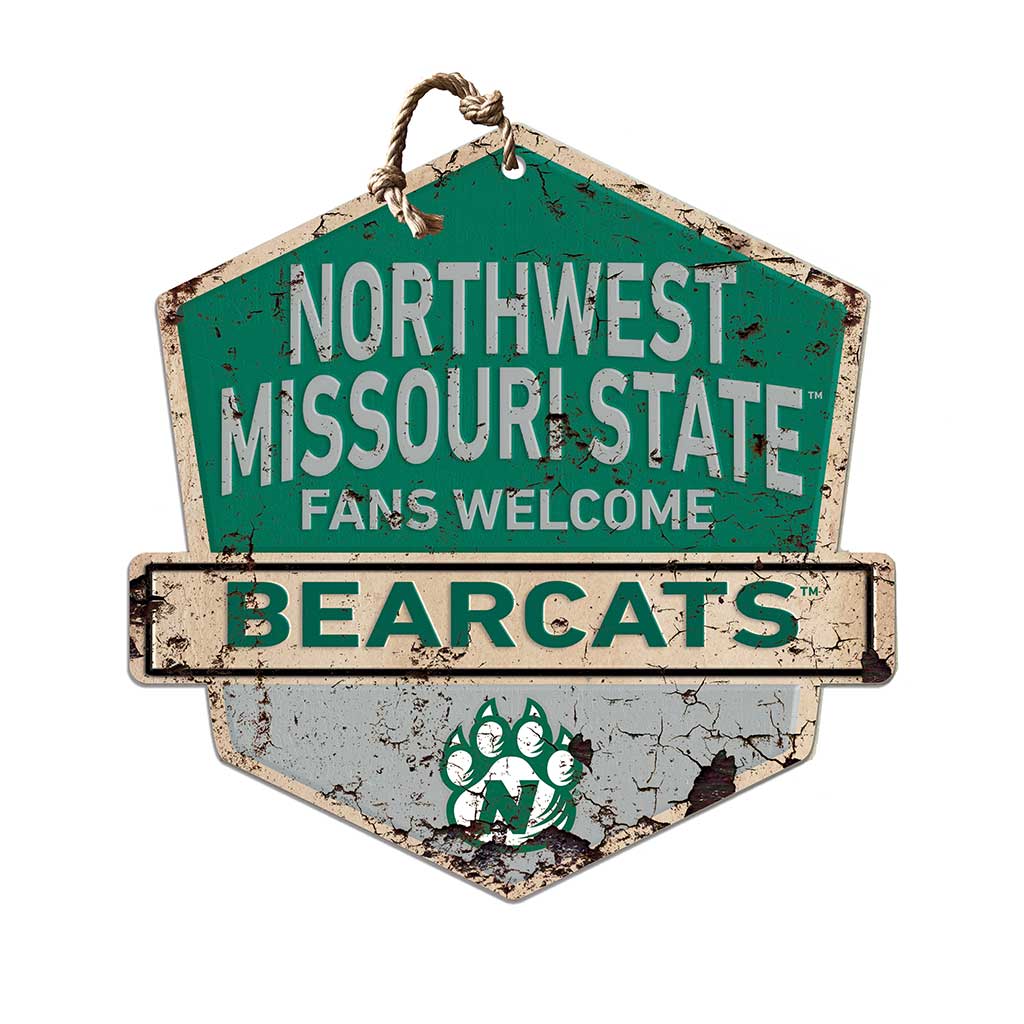Rustic Badge Fans Welcome Sign Northwest Missouri State University Bearcats