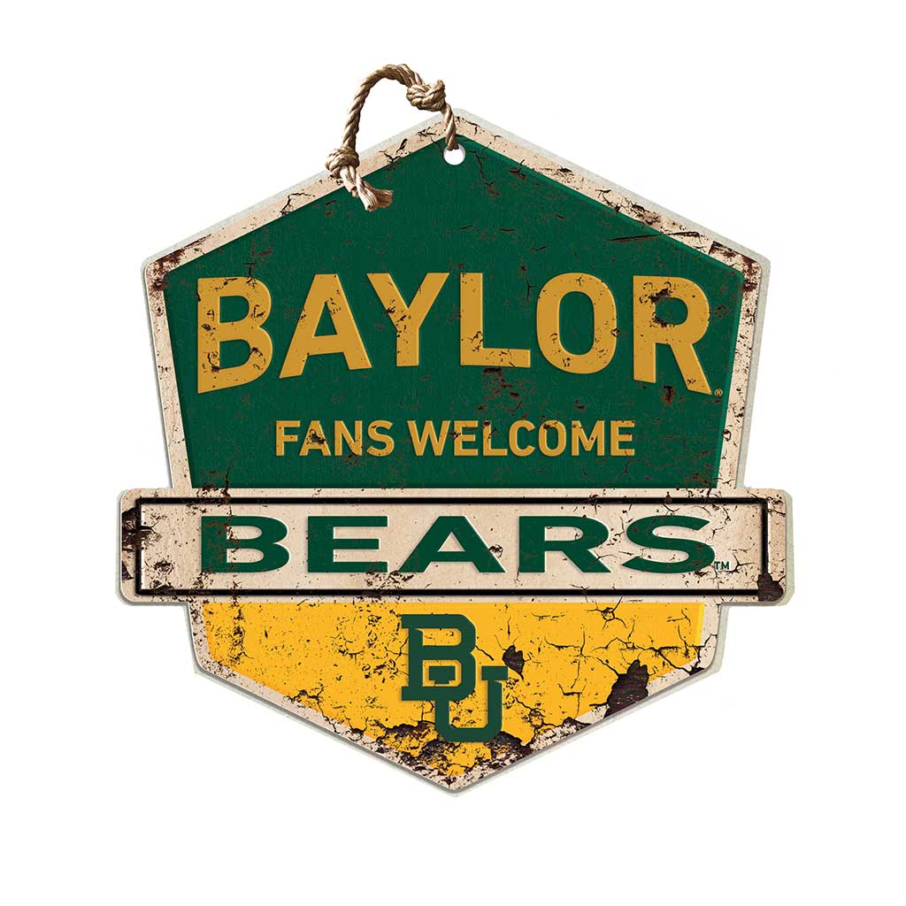 Rustic Badge Fans Welcome Sign Baylor Bears