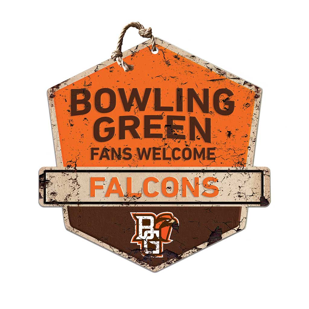 Rustic Badge Fans Welcome Sign Bowling Green Falcons