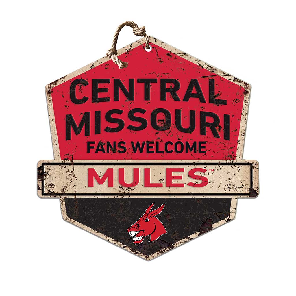 Rustic Badge Fans Welcome Sign Central Missouri Mules