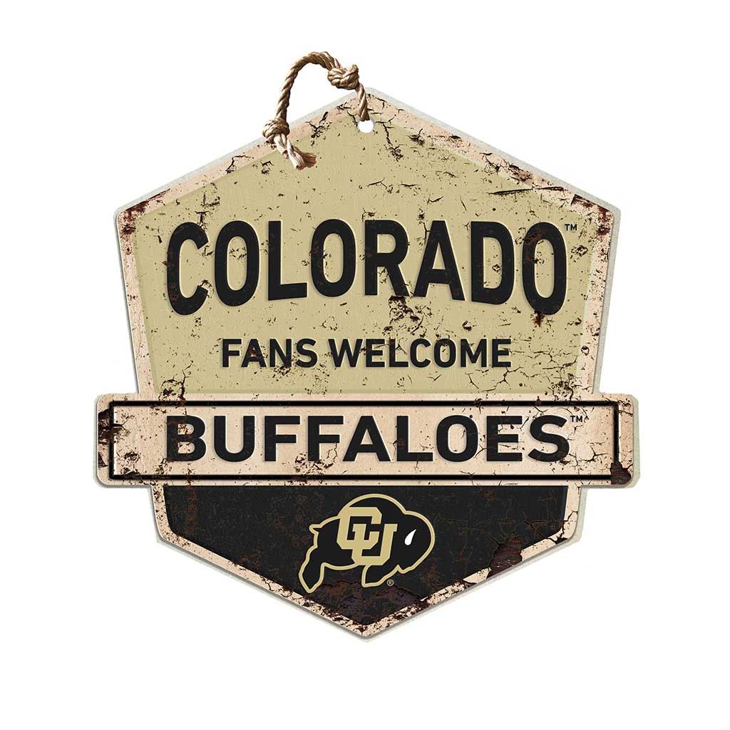 Rustic Badge Fans Welcome Sign Colorado (Boulder) Buffaloes