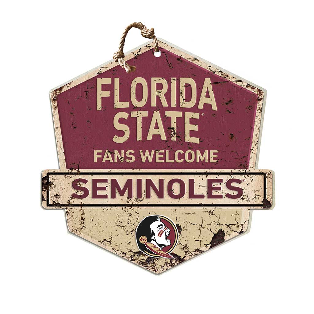 Rustic Badge Fans Welcome Sign Florida State Seminoles