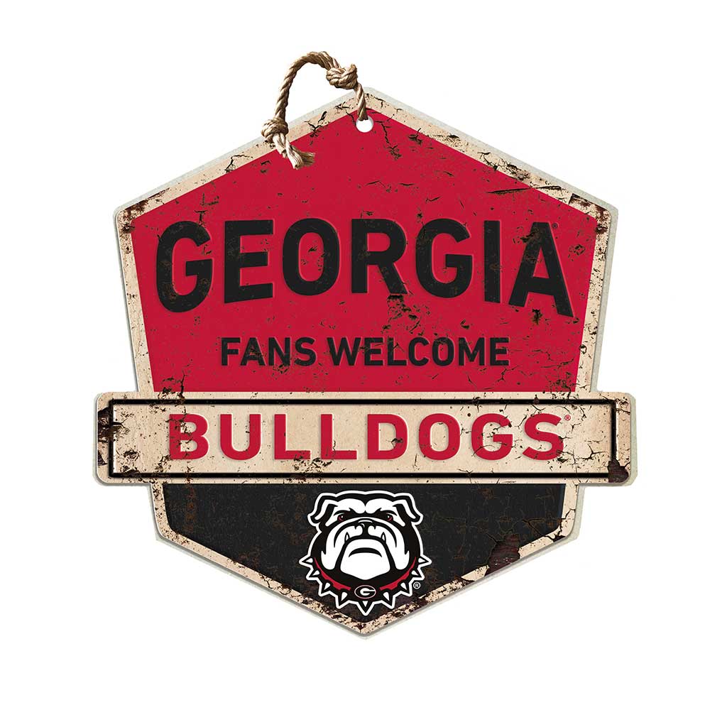 Rustic Badge Fans Welcome Sign Georgia Bulldogs