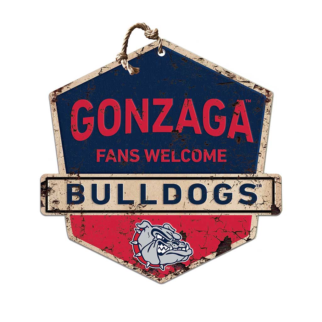 Rustic Badge Fans Welcome Sign Gonzaga Bulldogs