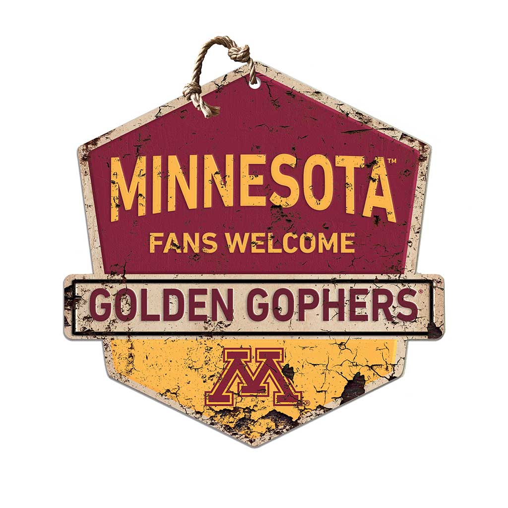 Rustic Badge Fans Welcome Sign Minnesota Golden Gophers