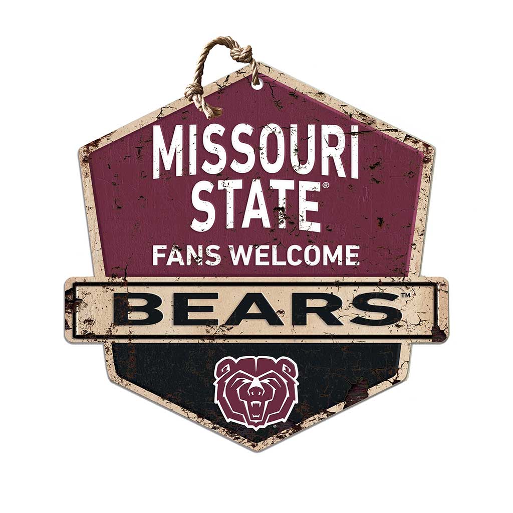 Rustic Badge Fans Welcome Sign Missouri State Bears