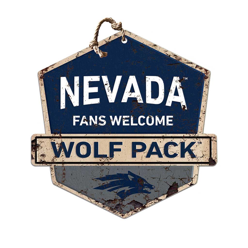 Rustic Badge Fans Welcome Sign Nevada Wolf Pack