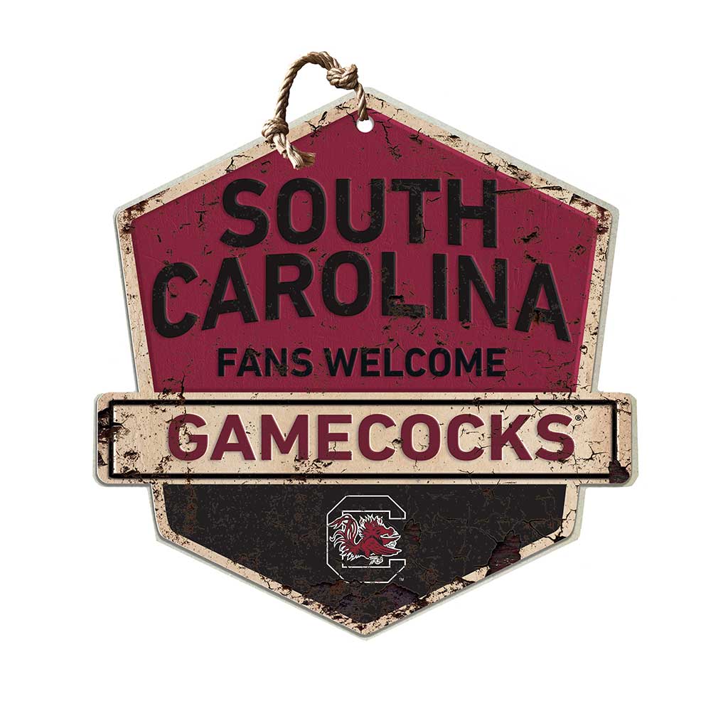 Rustic Badge Fans Welcome Sign South Carolina Gamecocks