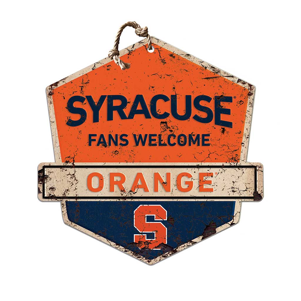 Rustic Badge Fans Welcome Sign Syracuse Orange