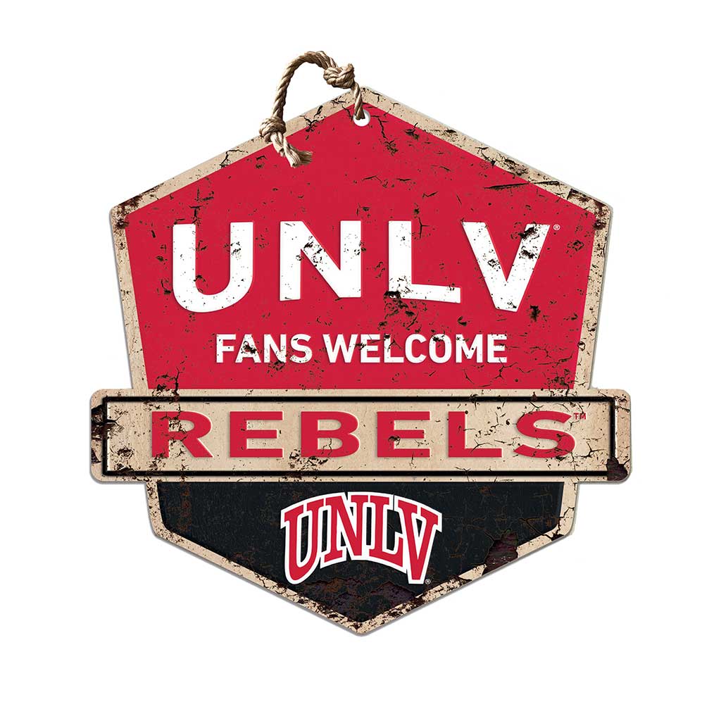 Rustic Badge Fans Welcome Sign University of Nevada Las Vegas Rebels