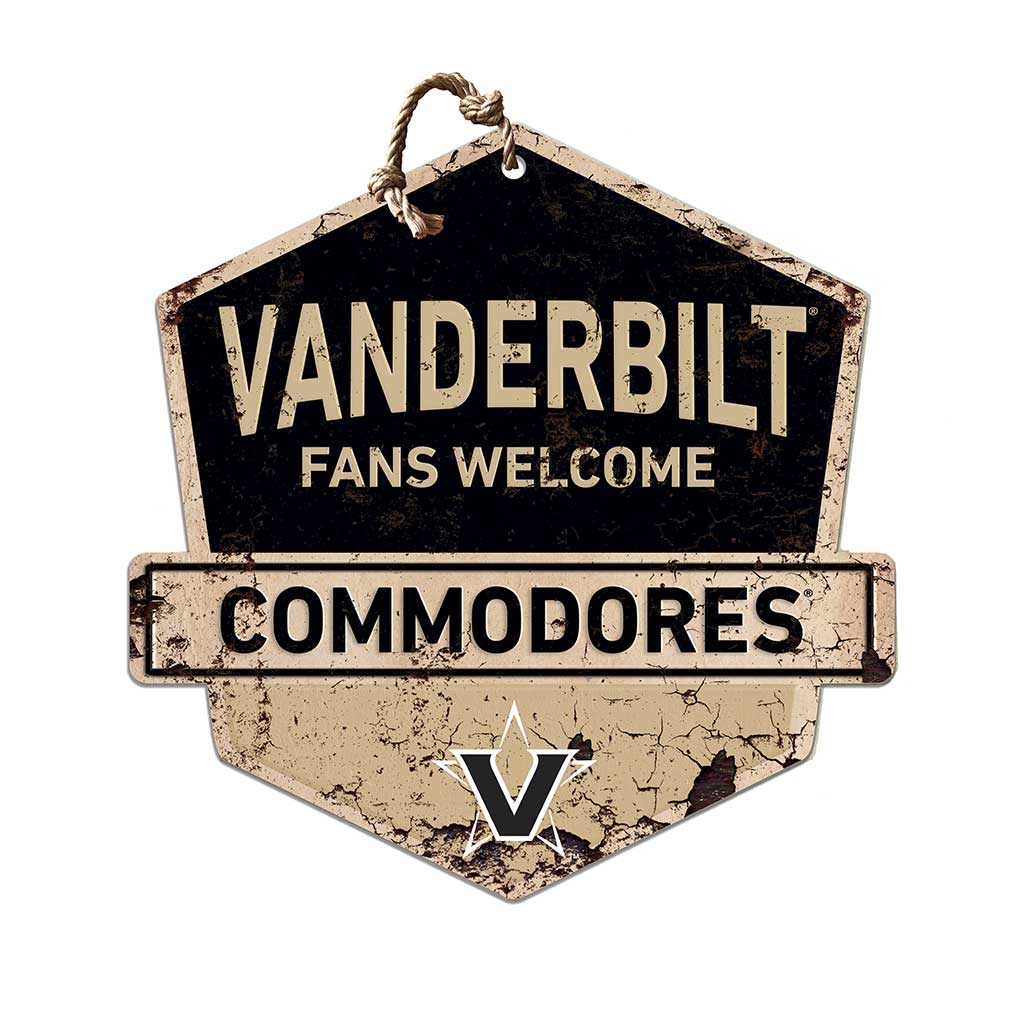Rustic Badge Fans Welcome Sign Vanderbilt Commodores