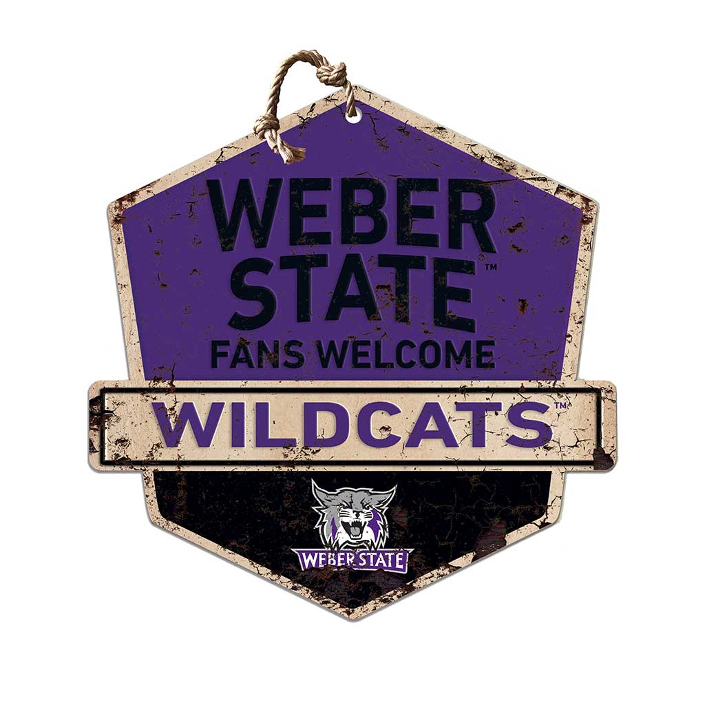 Rustic Badge Fans Welcome Sign Weber State Wildcats