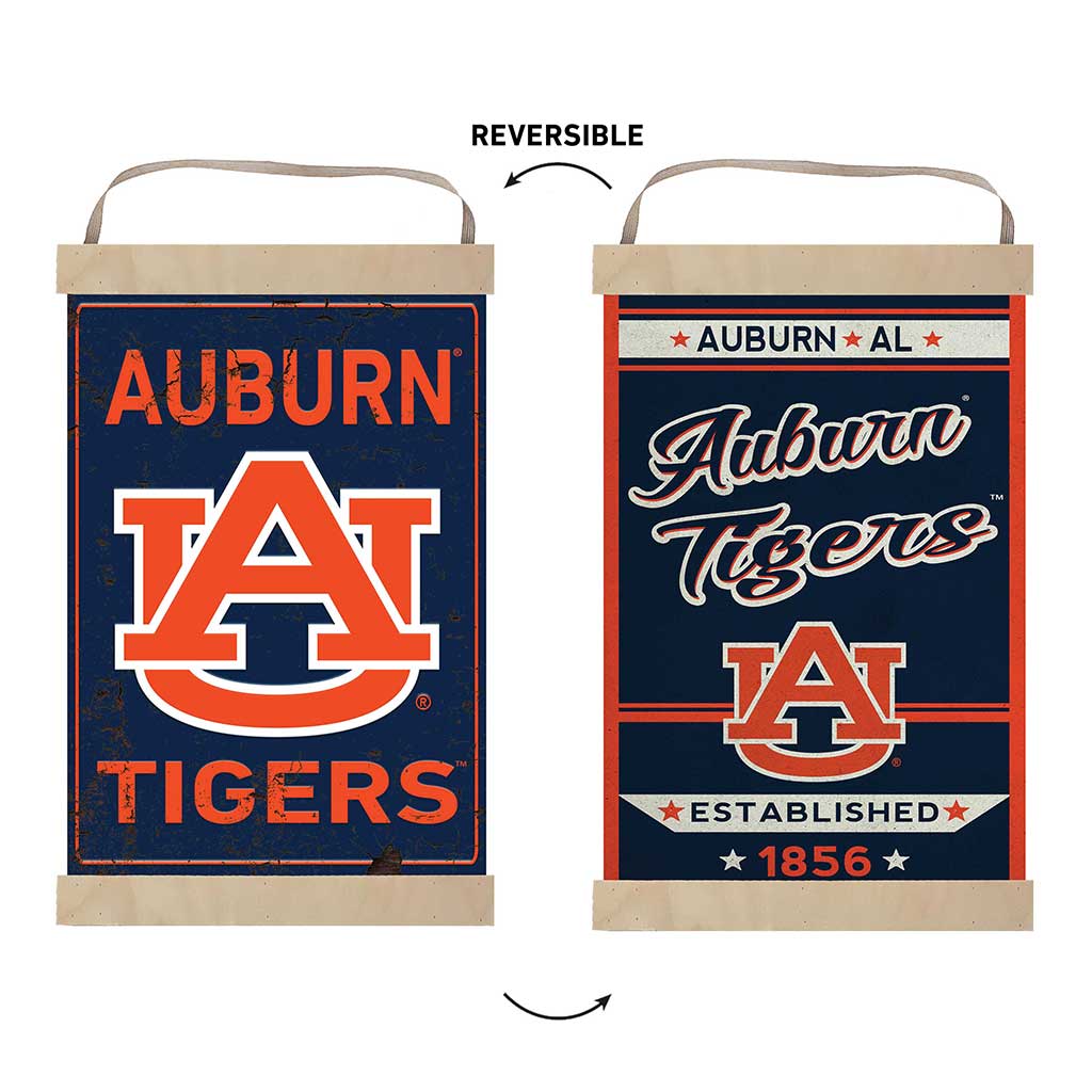 Reversible Banner Sign Faux Rusted Auburn Tigers