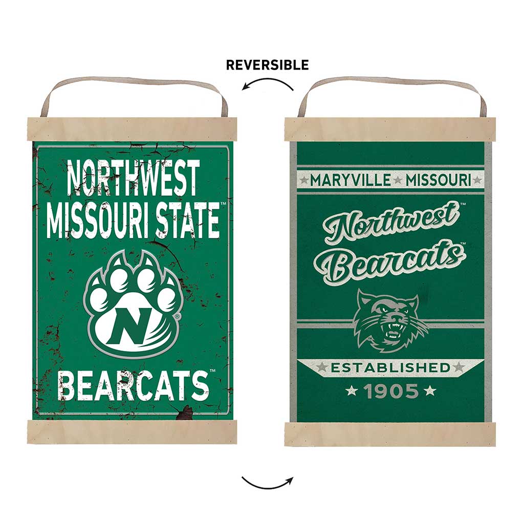 Reversible Banner Sign Faux Rusted Northwest Missouri State University Bearcats
