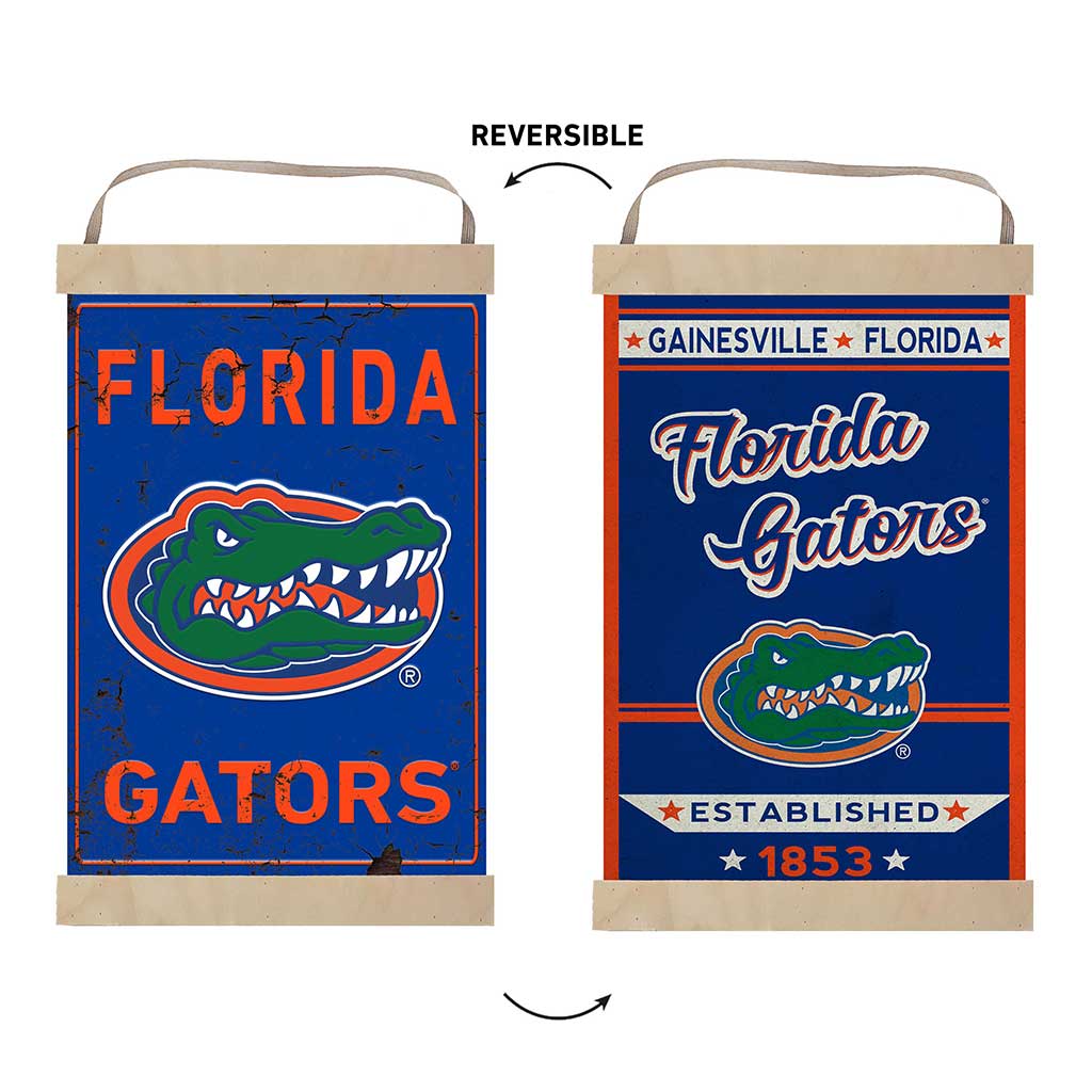 Reversible Banner Sign Faux Rusted Florida Gators