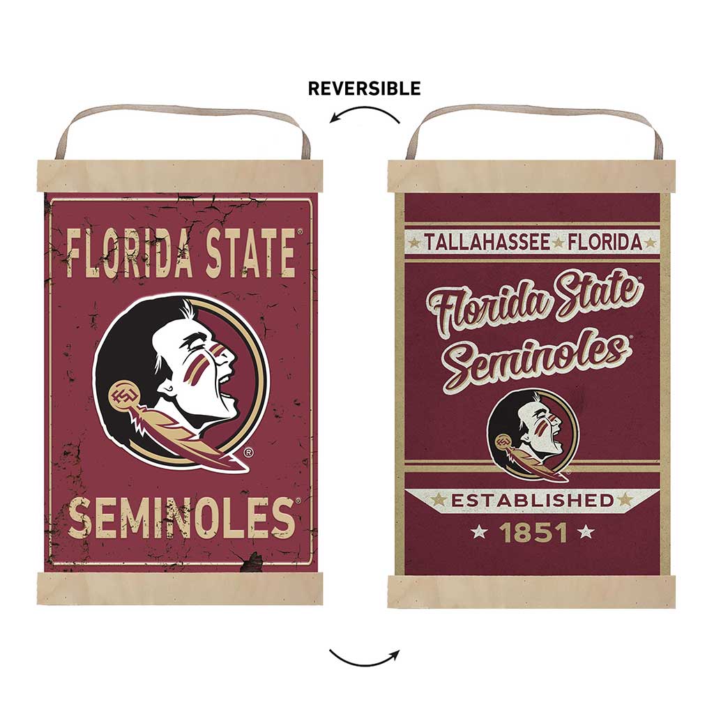 Reversible Banner Sign Faux Rusted Florida State Seminoles