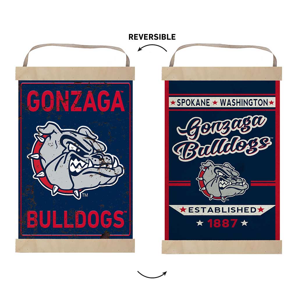Reversible Banner Sign Faux Rusted Gonzaga Bulldogs